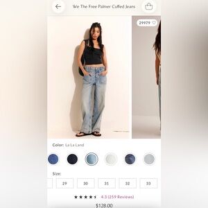 We The Free Palmer Cuffed Jeans in La La Land Wash